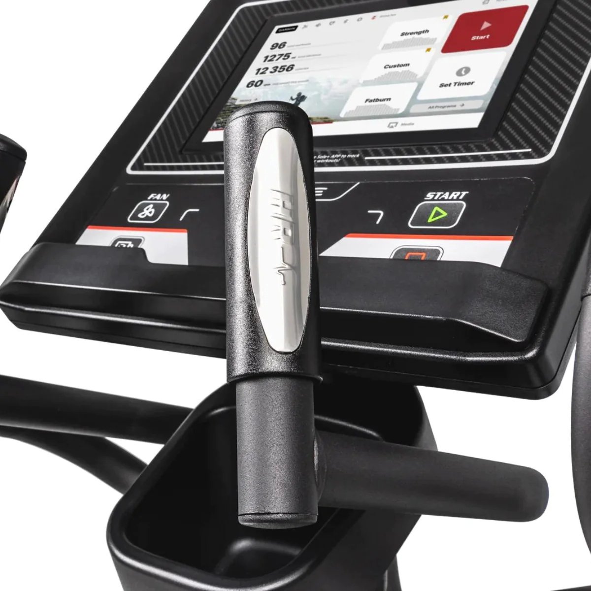 Afbeelding 3 van Crosstrainer Sole Fitness E35 - Professioneel Fitnessapparaat voor Thuis / Thuis sporten / Home gym / Thuis Fitness - Cardio apparatuur - Uitstekende Garantie - Ingebouwde luidsprekers, Bluetooth, Ventilator, Transportwielen, Gratis Hartslagborstband