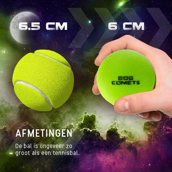 Jouet pour chien Dog Comets Ball Stardust - Jouet pour chien durable - Balle pour chien robuste - Balle en caoutchouc - Convient aux chiens - Vert - Diamètre 6