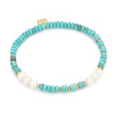 Twice As Nice Bracelet haute couture, turquoise et perles 18 cm