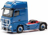 Herpa schaalmodel vrachtwagen Mercedes Benz Actros G. + bullbar en lampenbeugel, blauw schaal 1:87 lengte 7cm