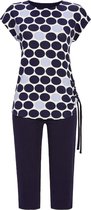 Donker blauwe pyjama stippen - Blauw - Maat - 44