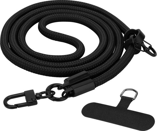 Chaîne de téléphone portable Cadorabo adaptée au HTC Desire 830 en NOIR avec cordon de sangle réglable à accrocher autour du cou
