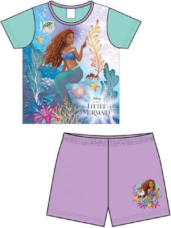 De Kleine Zeemeermin shortama - multi colour - The Little Mermaid pyjama - maat 134/140