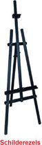 KORA ART Chevalet - Couleur Zwart - 172*52 cm - professionnel - bois de pin - chevalet trépied - chevalet de studio - chevalet de terrain - chevalet de studio - Poste de travail - Publicité extérieure