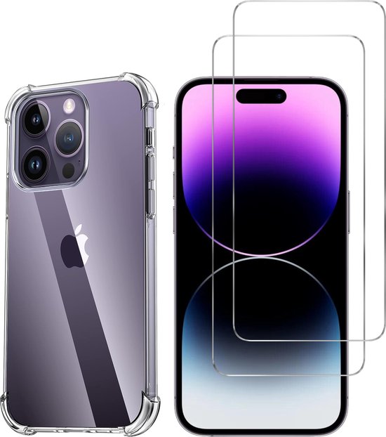 Coque Silicone Transparente Renforcée Pour IPhone 13 + 2 Verres Trempés - Neuf