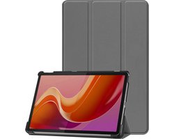 Hoesje - Geschikt voor Lenovo Tab M11 (11 inch) - Dun & Stevig - Trifold Bookcase - Hard Cover - Hardcover Book Case - Tablet Hoes - Grijs