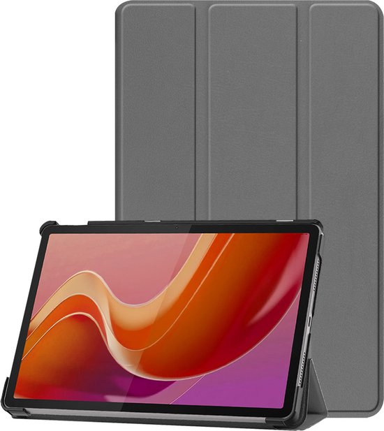 Hoes Geschikt voor Lenovo Tab M11 Hoes Tri-fold Tablet Hoesje Case - Hoesje Geschikt voor Lenovo Tab M11 (11 inch) Hoesje Hardcover Bookcase - Grijs