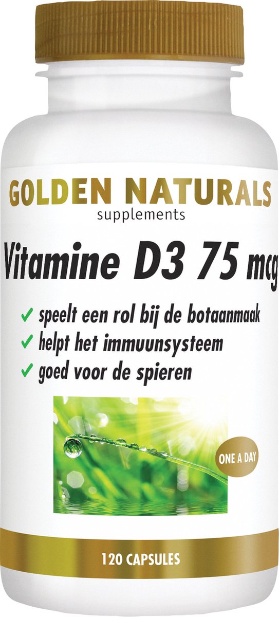 Goedkoopste Golden Naturals Vitamine D3 75 mcg (120 softgel capsules