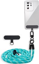 Cadorabo mobiele telefoonketting geschikt voor Samsung Galaxy J5 2017 US Version in GROEN - GEEL met verstelbaar riemkoord om om je nek te hangen