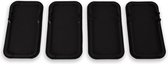 Zwarte Kunststof Antislipmat 4-delige Set voor Auto & Bureau - Verbeterde Dashboard Grip - Veilige Oplossing voor Smartphone - Perfect voor Autohouder - Compact en Lichtgewicht - 10.5cm x 18.5cm