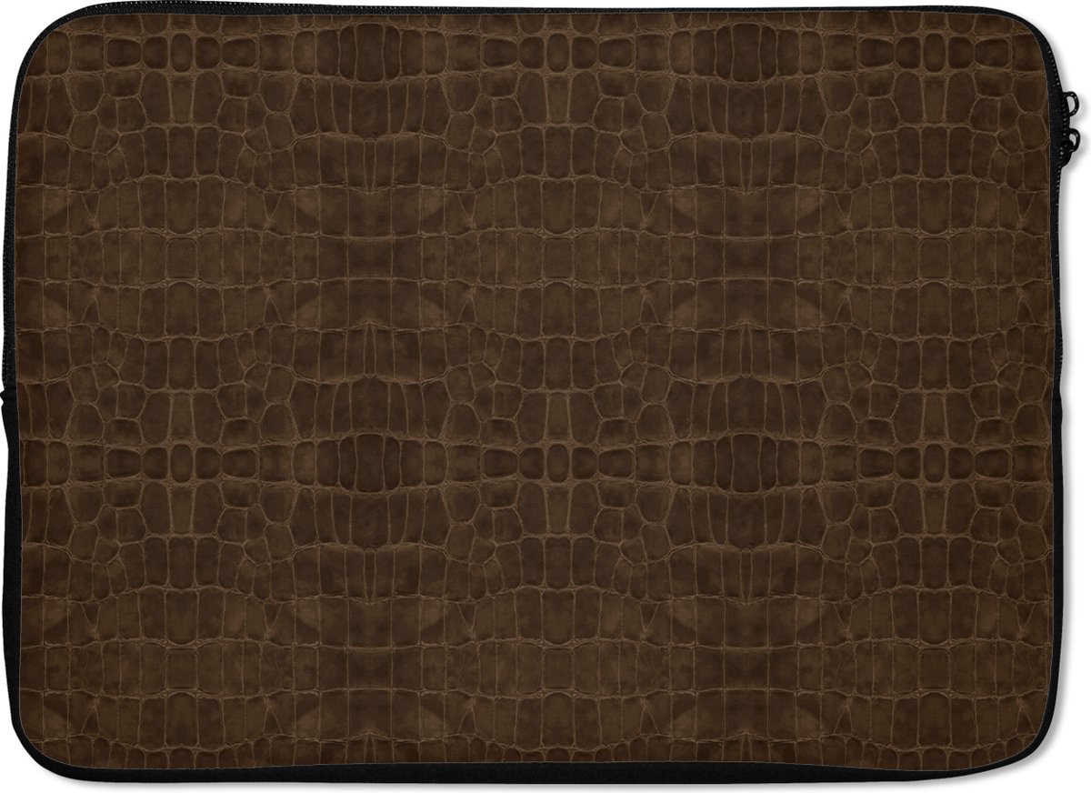Laptophoes - Bruin - Leer print - Laptop - Laptopaccesoires - 14 Inch - Laptop sleeve