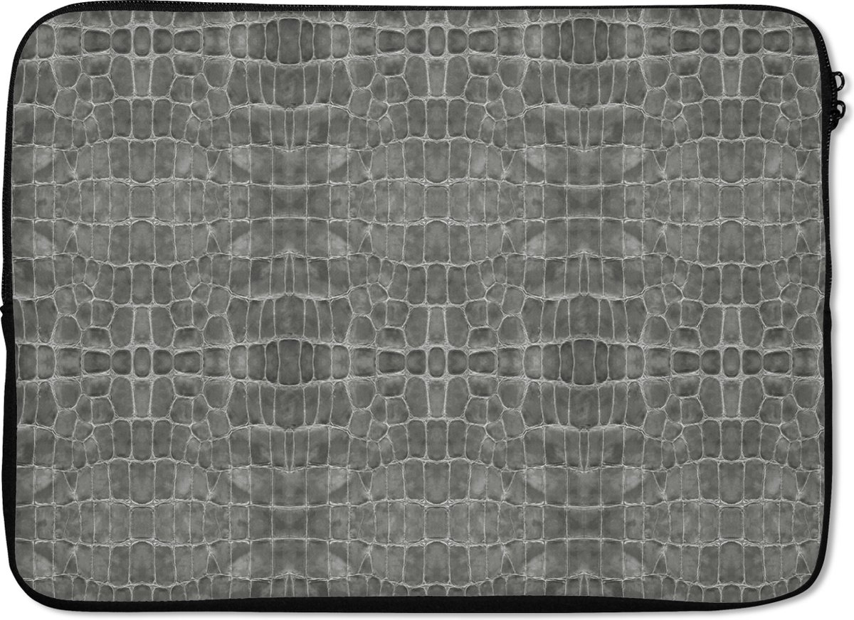 Laptophoes - Grijs - Leer print - Laptop - Laptopaccesoires - 13 Inch - Laptopcase