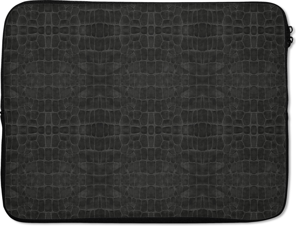 Laptophoes - Leer print - Zwart - Laptop - Laptopaccesoires - Laptopcase - 15 6 Inch