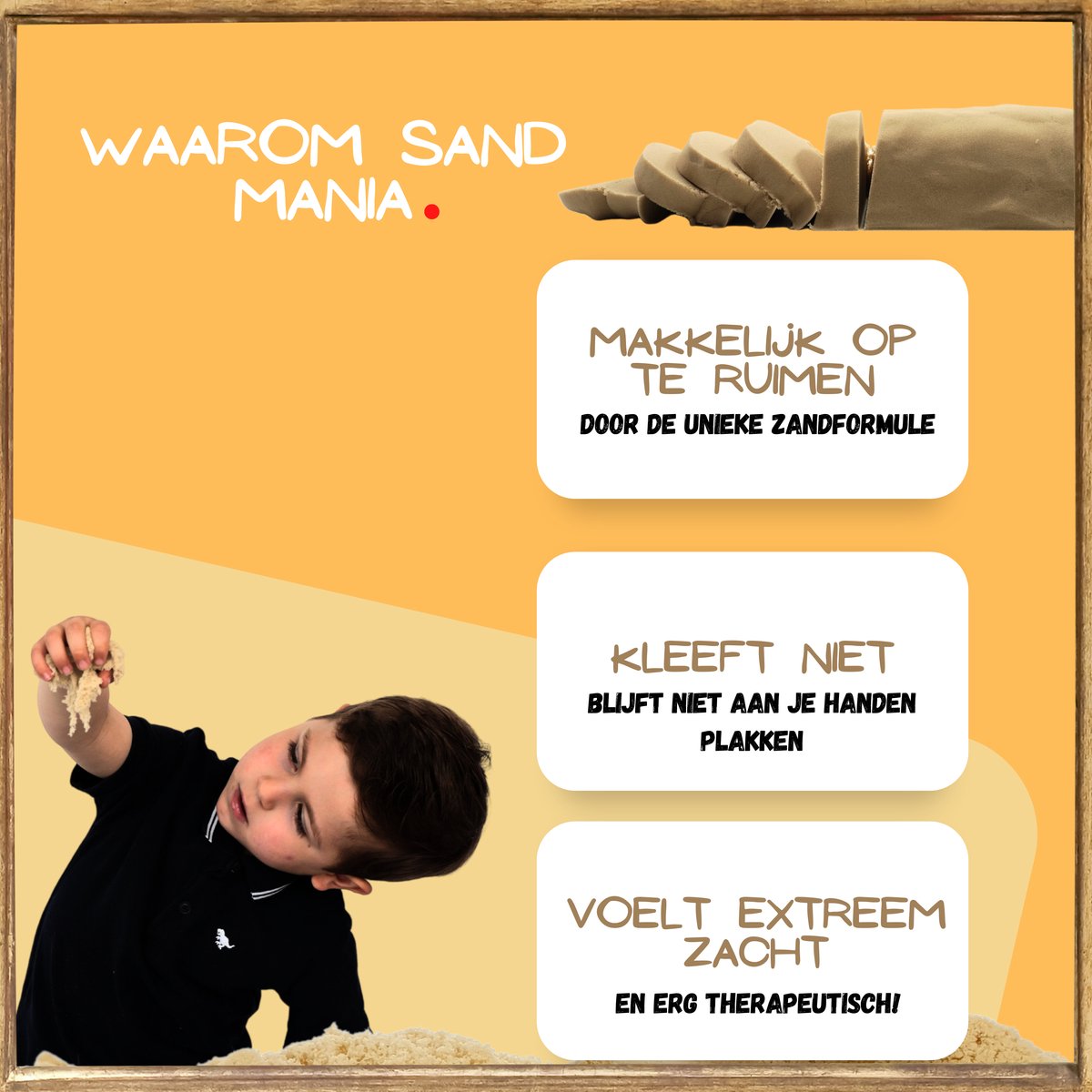 Sand Mania® kinetisch zand - 3 KG Navulling Beige / Naturel - Sensorisch Speelzand voor Kinderen — afbeelding 4