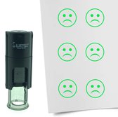CombiCraft Stempel Smiley Wanhopig 10mm rond - Groene inkt