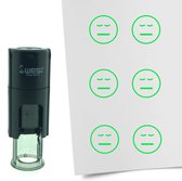 CombiCraft Stempel Smiley Vermoeid 10mm rond - Groene inkt