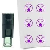 CombiCraft Stempel Smiley Boos 10mm rond - Paarse inkt