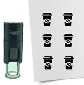 CombiCraft Stempel Koffie to-go 10mm rond - zwarte inkt