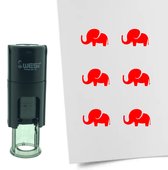 CombiCraft Stempel Olifant 10mm rond - rode inkt