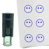 CombiCraft Stempel Smiley niet aanwezig 10mm rond - Blauwe inkt