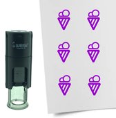 CombiCraft Stempel IJsje 10mm rond - paarse inkt