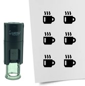 CombiCraft Stempel Koffiekop 10mm rond - zwarte inkt