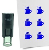 CombiCraft Stempel Koffiekop 10mm rond - blauwe inkt