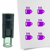 CombiCraft Stempel Koffiekop 10mm rond - paarse inkt