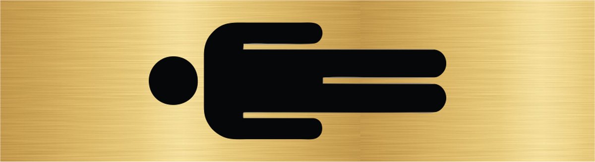 CombiCraft deurbordje Heren pictogram in goud met tape - 165 x 45 mm