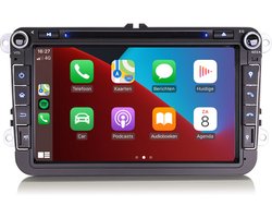 Carplay autoradio voor Volkswagen Polo Golf Passat Tiguan | 2004 t/m 2018 | Android 12 | Draadloos Apple Carplay & Android auto | 4GB + 64GB | 8-Core | Cartronix | 2025 model | Bluetooth & Wifi