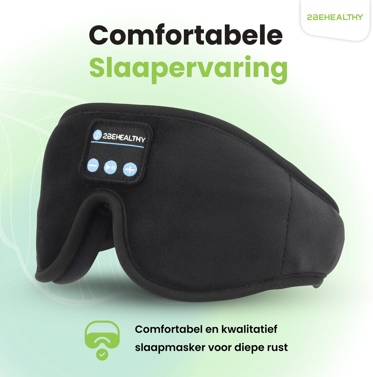 2BEHEALTHY Slaapmasker met Bluetooth - 100% Verduisterend - Met Opbergzakje - Oogmasker - Slaap Masker - Slaapmasker Mannen - Slaapmasker Vrouwen - Eye Mask - Sleeping Mask — afbeelding 5