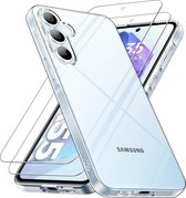 Hydro Case adapté pour Samsung Galaxy A55 avec 2 pièces de protection d'écran - Coque transparente - 2 pièces de verre de protection - 2 pièces de protection d'écran Samsung A55 - Verre de protection pour Samsung A55 avec étui