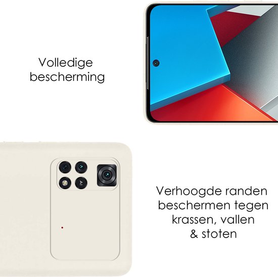 Coque adaptée pour Poco M4 Pro 4G, coque arrière en Siliconen , Wit