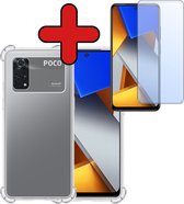 Hoesje Geschikt voor Xiaomi Poco X4 Pro 5G Hoesje Siliconen Shock Proof Case Hoes Met Screenprotector - Hoes Geschikt voor Xiaomi Poco X4 Pro 5G Hoes Cover Case Shockproof - Transparant