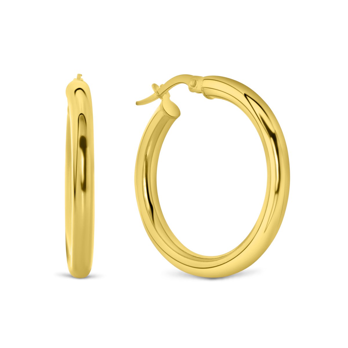 Juwelier Emo - 14 Karaat Gouden oorbellen - 26mm - 2.8mm Breed