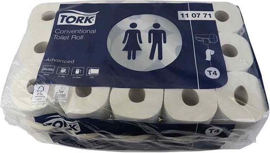 Tork Toiletpapier 2-laags T4 Advanced 110767 doos 64 rol Tork Toiletpapier 2-laags T4 Advanced 110767 doos 64 rol