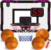 Basketbalmand voor Binnen - Elektronische Basketbalstandaard - Hoogteverstelbaar - Stabiele Basis - Elektronisch Scorebord - Inclusief Basketbal - Geschikt voor Sportspellen binnen