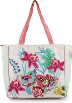 A Spark of Happiness | Shopper dames Wit,creme bloemen print | Dames tas | Wit, creme, gebloemd | Dames, vrouwen | HA2337