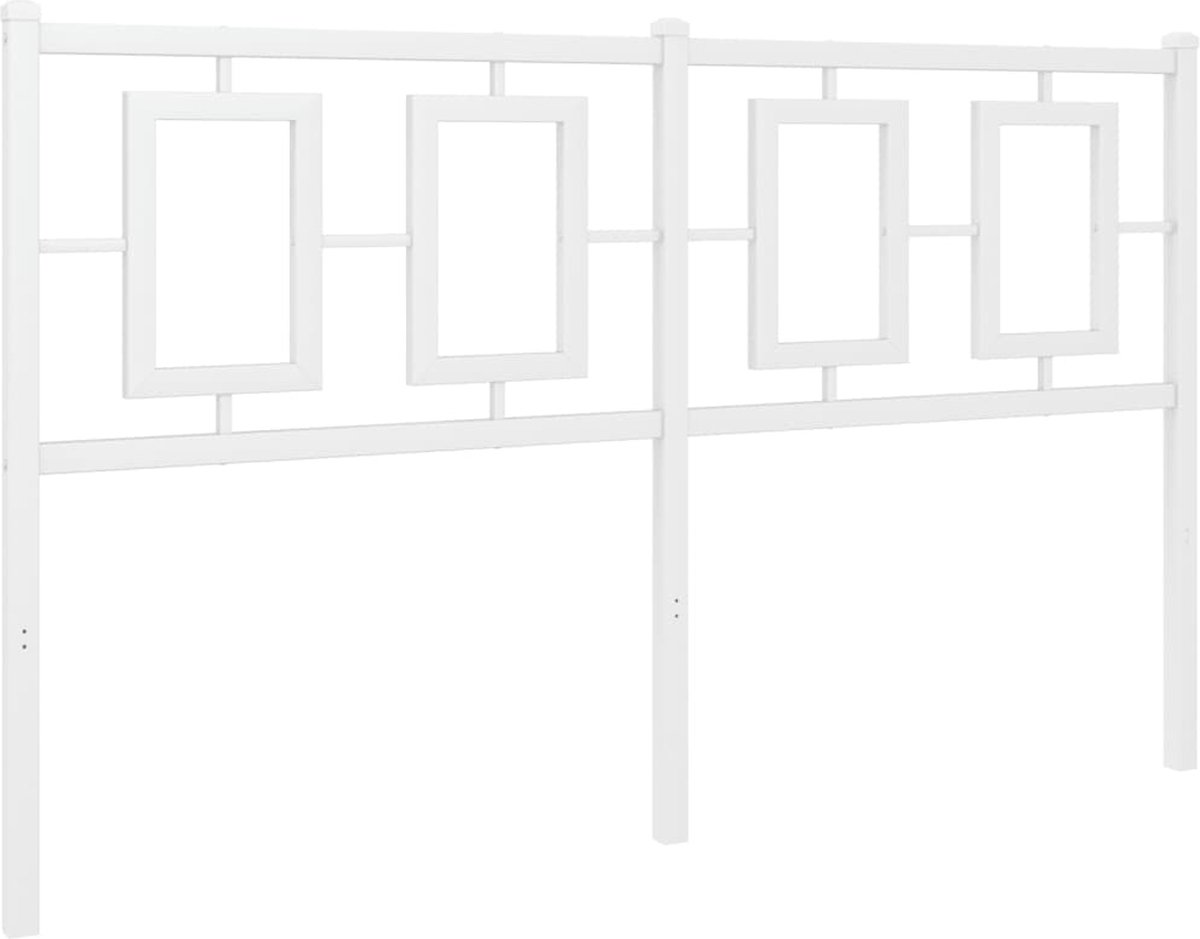 vidaXL Hoofdbord - 135 - cm - metaal - wit