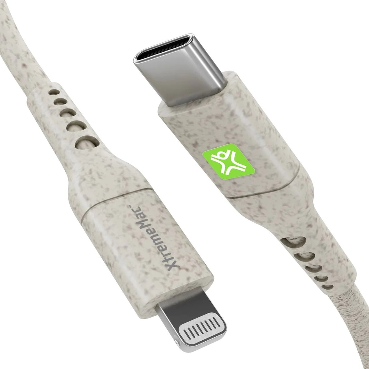 XtremeMac Eco Line Usb C naar Lightning Kabel 2m Kunststof Crème