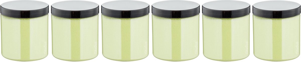 Goedkoopste Scrubzout Fresh Ginger - 300 gram - Pot met zwarte deksel - set van 6 stuks - Hydraterende Lichaamsscrub