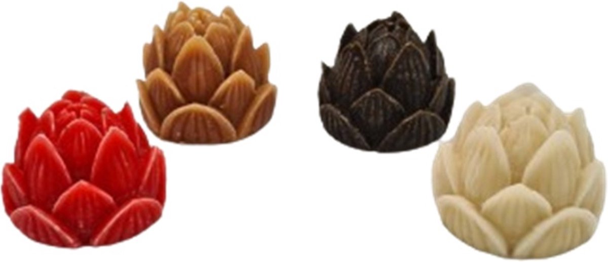 Deco4yourhome® - Amberblokjes - Set van 4 - Lotusbloem - Geurblokjes