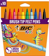 BIC Kids Visaquarelle Gekleurde Viltstiften met flexibele penseelpunt (4.5 mm) - Diverse Kleuren - 10 Stuks