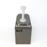 HCB® - Professionele Horeca Sauspomp - 2 liter - RVS / INOX sausdispenser - Dispenser - 13x20x21 cm (BxDxH) - 1.5 kg
