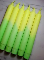 Dip Dye dinerkaarsen | Neon kaarsen | Geel en groen