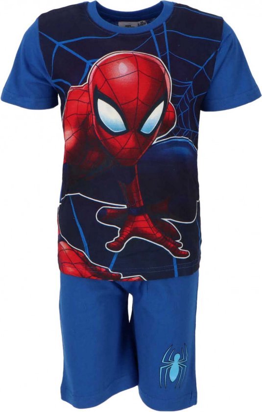 Spiderman pyjama - maat 116 - Spider-Man shortama blauw