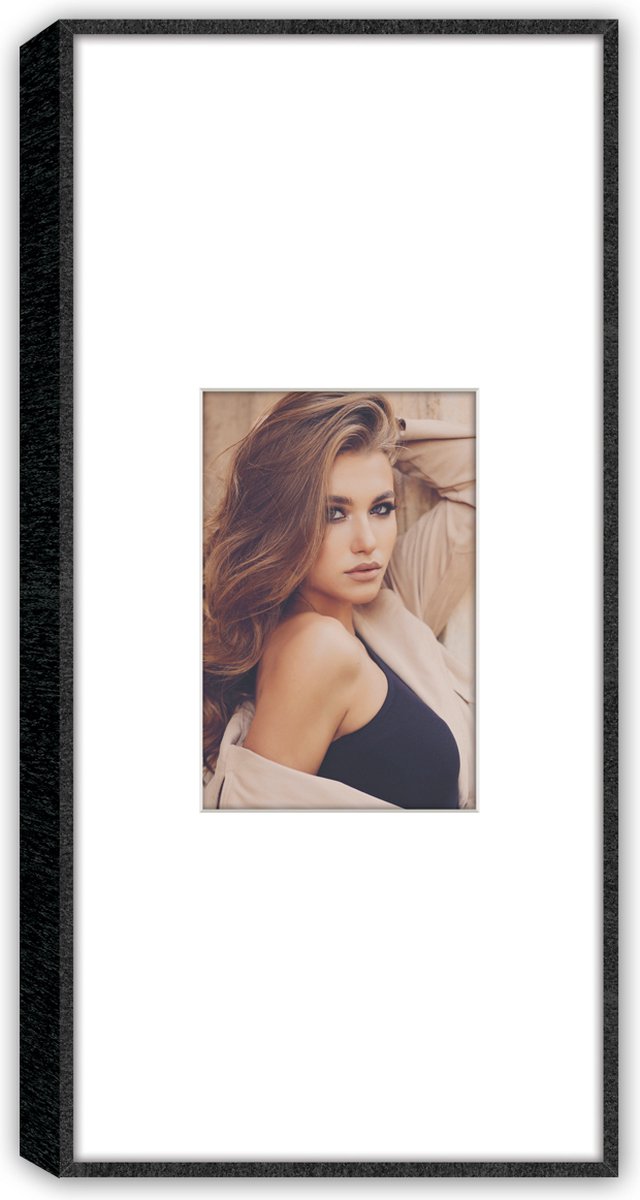 Zep Kunststof Fotolijst Shelby A Zwart met Passe-Partout voor foto 10x15 (18x38,5 cm) - BP3615