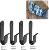 Horizontale snowboardwandhouder, skateboard wandhouder, skateboard, wandmontage, display rek voor skateboards, surfplanken of longboards, 4 stuks