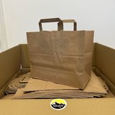 KURTT - Sac en papier/sacs en papier 32 + 16 x 26 cm Marron, 250 pièces - Respectueux de l'environnement - Sacs à emporter - Sacs repas - Sacs en papier - Sacs cadeaux