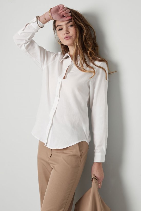 Basic blouse effen - dames - nieuwe collectie - lente/zomer - wit